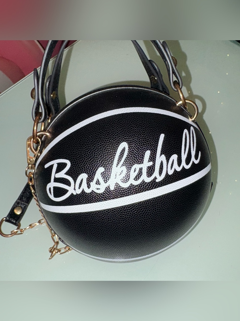 Novelty Basketball Bag/Purse in Black and White